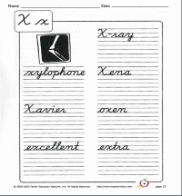 The Letter X in Cursive