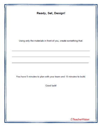 Ready, Set, Design Creativity Challenge Activity