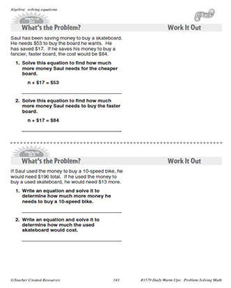 Algebra Daily Math Warm-Ups and Answe Key Grade 4-6