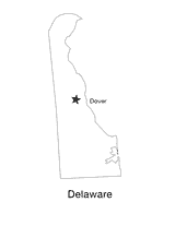 Delaware State Map with Capital