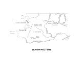 Map of Washington State with Landmarks and Capital