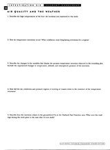 Air Quality and the Weather -- Student Worksheet