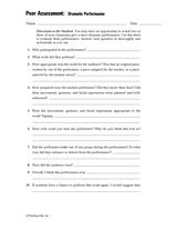 Peer Assessment: Dramatic Performance