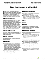 Observing Osmosis in a Plant Cell