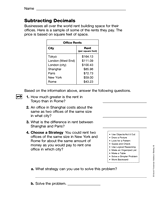 Subtracting Decimals (Gr. 5)