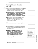 Division: Deciding Where to Place the First Digits (Gr. 5)