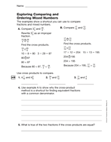 Exploring Comparing and Ordering Mixed Numbers (Gr. 5)