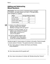 Adding and Subtracting Mixed Numbers (Gr. 5)