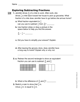 Exploring Subtracting Fractions (Gr. 5)