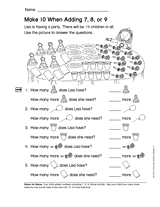 Make 10 When Adding 7, 8, or 9 (Gr. 1)