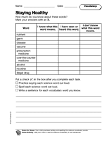 Staying Healthy: Vocabulary