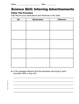 Science Skill: Inferring Advertisements