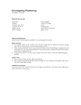 Investigate Activity: Investigating Weathering