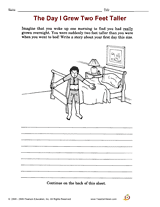 Main Idea and Story Writing: The Day I Grew Two Feet Taller