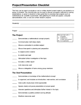 Project/Presentation Checklist