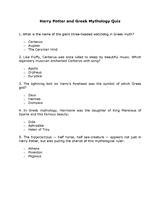 Harry Potter and Greek Mythology Quiz