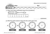 Math Warm-Up 111 for Gr. 1 & 2: Measurement & Geometry