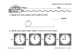 Math Warm-Up 115 for Gr. 1 & 2: Measurement & Geometry