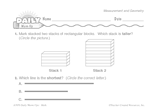 Math Warm-Up 121 for Gr. 1 & 2: Measurement & Geometry