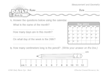 Math Warm-Up 156 for Gr. 1 & 2: Measurement & Geometry