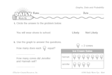 Math Warm-Up 189 for Gr. 1 & 2: Graphs, Data & Probability