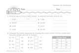 Math Warm-Up 25 for Gr. 3 & 4: Numbers and Numeration