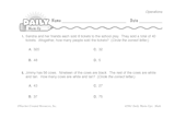 Math Warm-Up 71 for Gr. 3 & 4: Operations