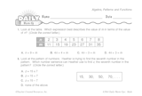 Math Warm-Up 241 for Gr. 5 & 6: Algebra, Patterns & Functions