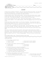 Crows Reading Warm-Up (Grades 3 & 4)