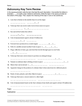 Astronomy Key Term Review