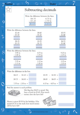 Subtracting Decimals I