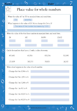Place Value for Whole Numbers