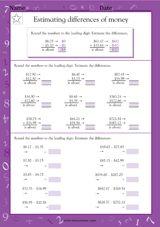 Estimating Differences of Money (Grade 5)