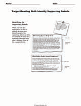Target Reading Skill: Identify Supporting Details
